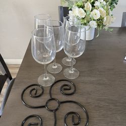 New Wine Glasses And Wine Glass Holder