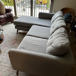 Grey Reversible Chaise Couch