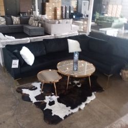 Black Velvet Sectional Pillows R Included 