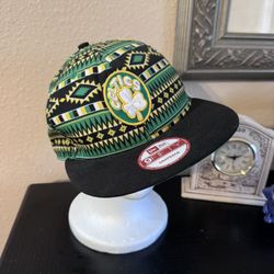 Boston Celtics Snapback Hat New Era 9FIFTY Hardwood Classics Aztec Pattern NBA Cap OSFM