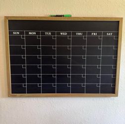 Large Framed Dry Erase Monthly Calendar Board