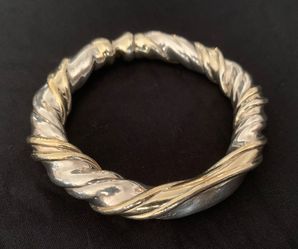 Sterling Silver 925 vermeil twisted design bracelet 46g