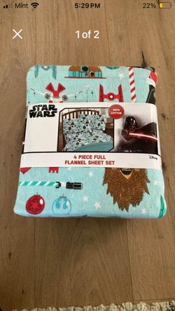 New Disney Star Wars Full Flannel Sheet Set