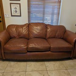 Authentic Cow Hide Leather Couch 