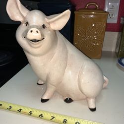 Large Vintage Smiling Pot Belly Pig Statue