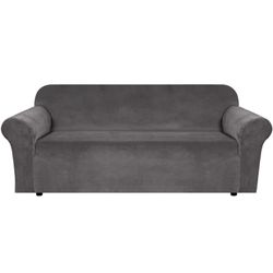 Gray Velvet Sofa Slipcover