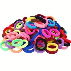 100 Piece Hair Mini Elastic Ties Multi Colors Set