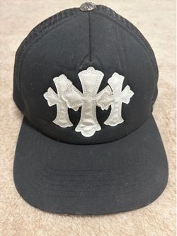 Chrome Hearts Black/White Cross Trucker Hat - Streetwear Cap