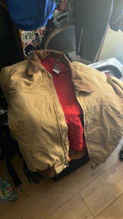 Vintage Carhartt J13 BRN Santa Fe Jacket - Size L (Red Quilted Lined)