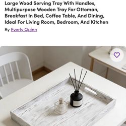 Large Wood Serving Tray With Handles