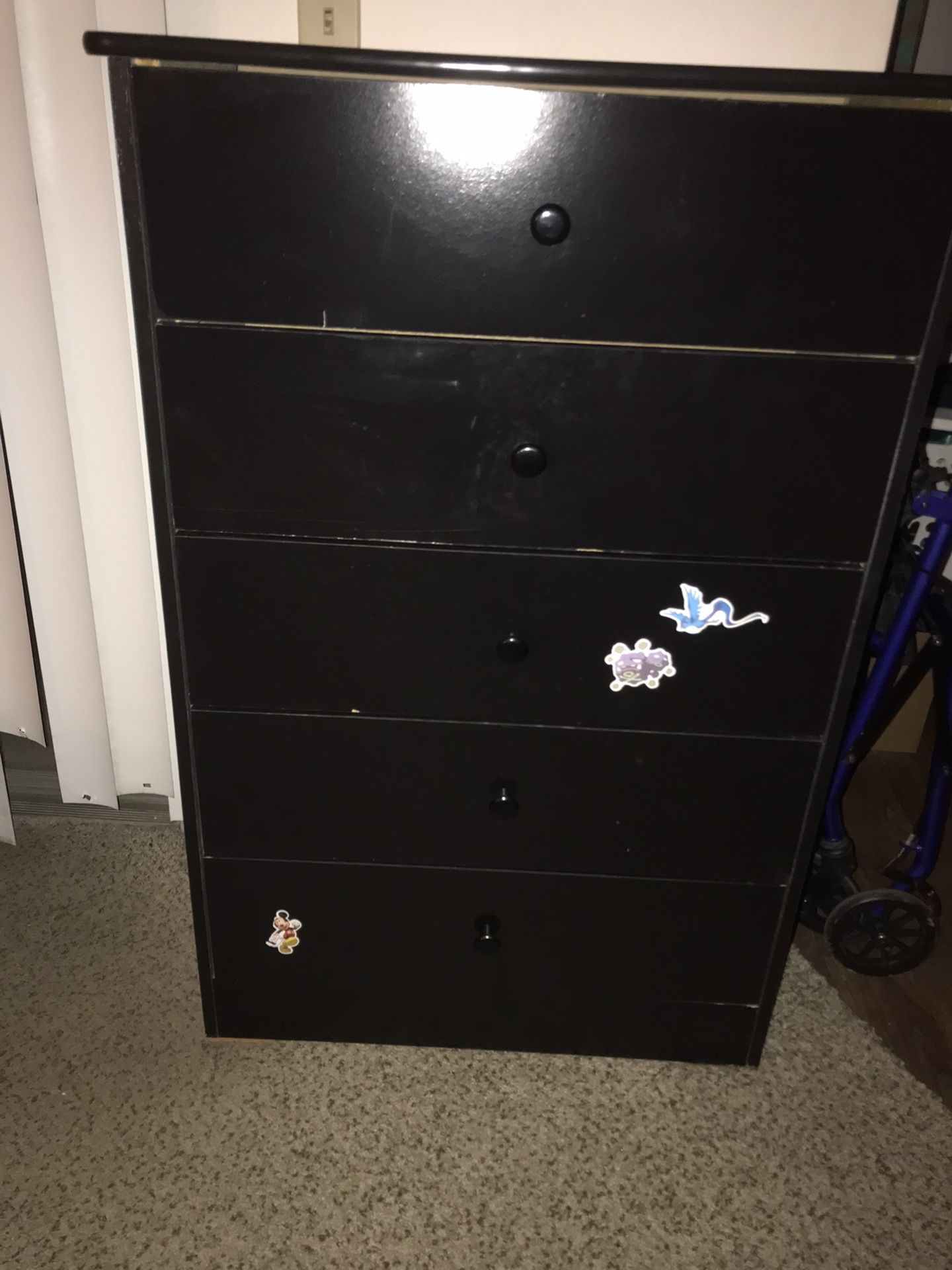 dresser Chest with five Drowrs black Color brand New