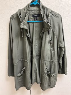 Forever 21 Olive Green Utility Jacket- Size L