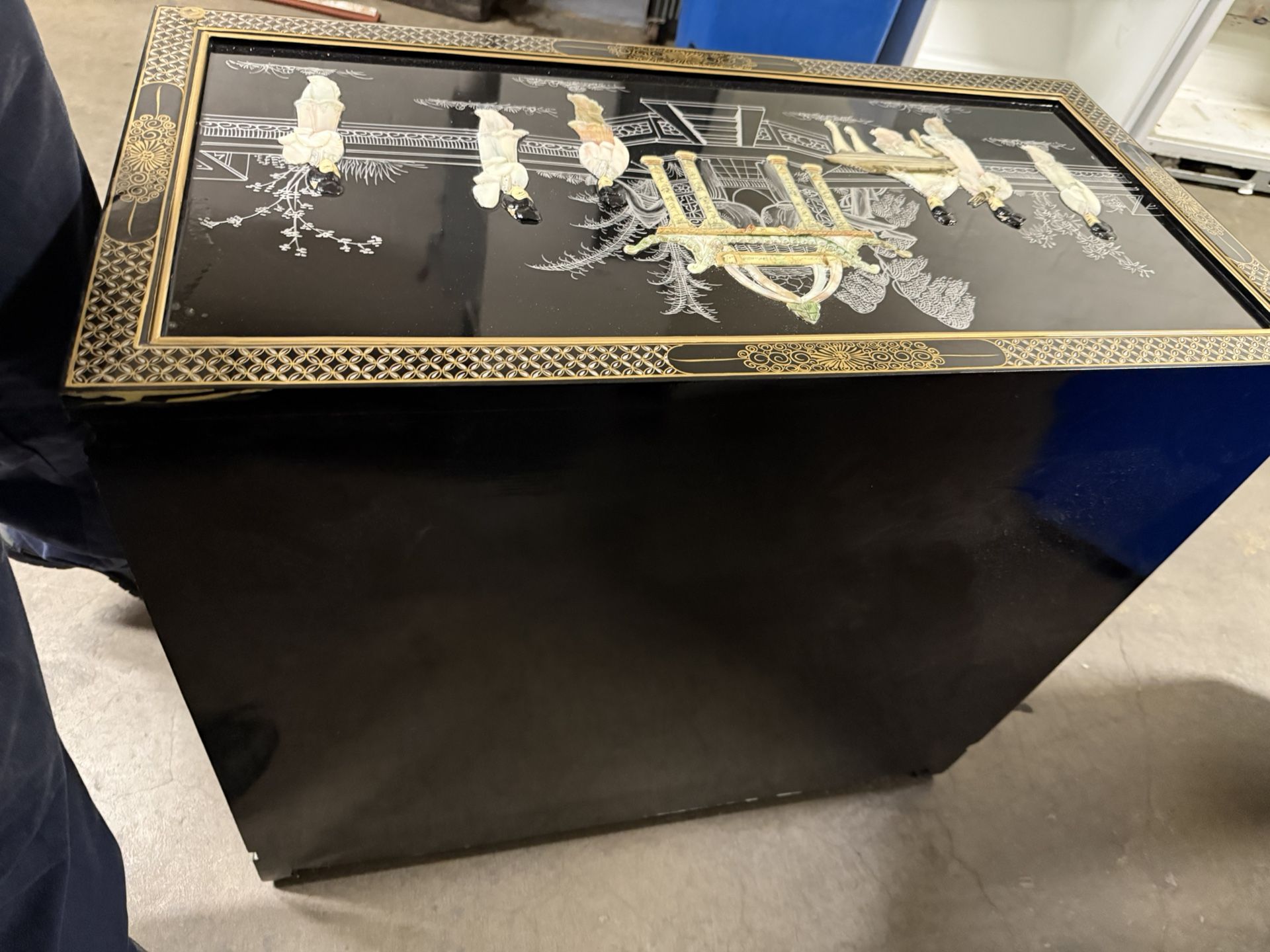 Red Lantern Artisan Crafted Black Lacquer Sideboard 