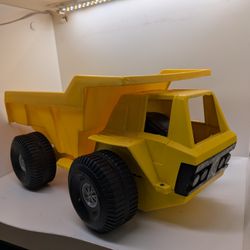 VTG 70s Ideal Mighty Mo Friction Dump Truck Yellow Plastic Toy Construction