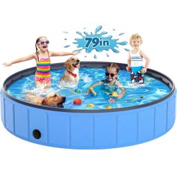 Dog Pool for Large Dogs, Heavy Duty Hard-Side Foldable Pet Pool