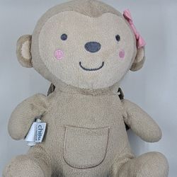 CARTER'S "CHILD OF MINE" MONKEY GIRL W/ PINK BOW & POUCH ON HER TUMMY /HARNESS