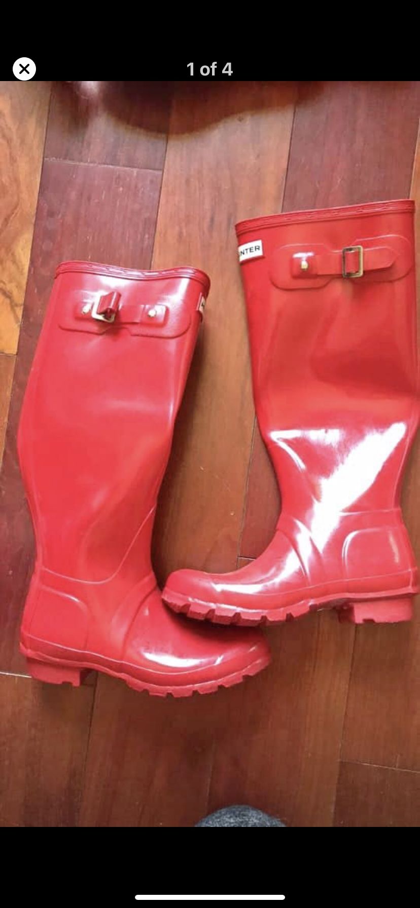Hunter Red rain boots size 6