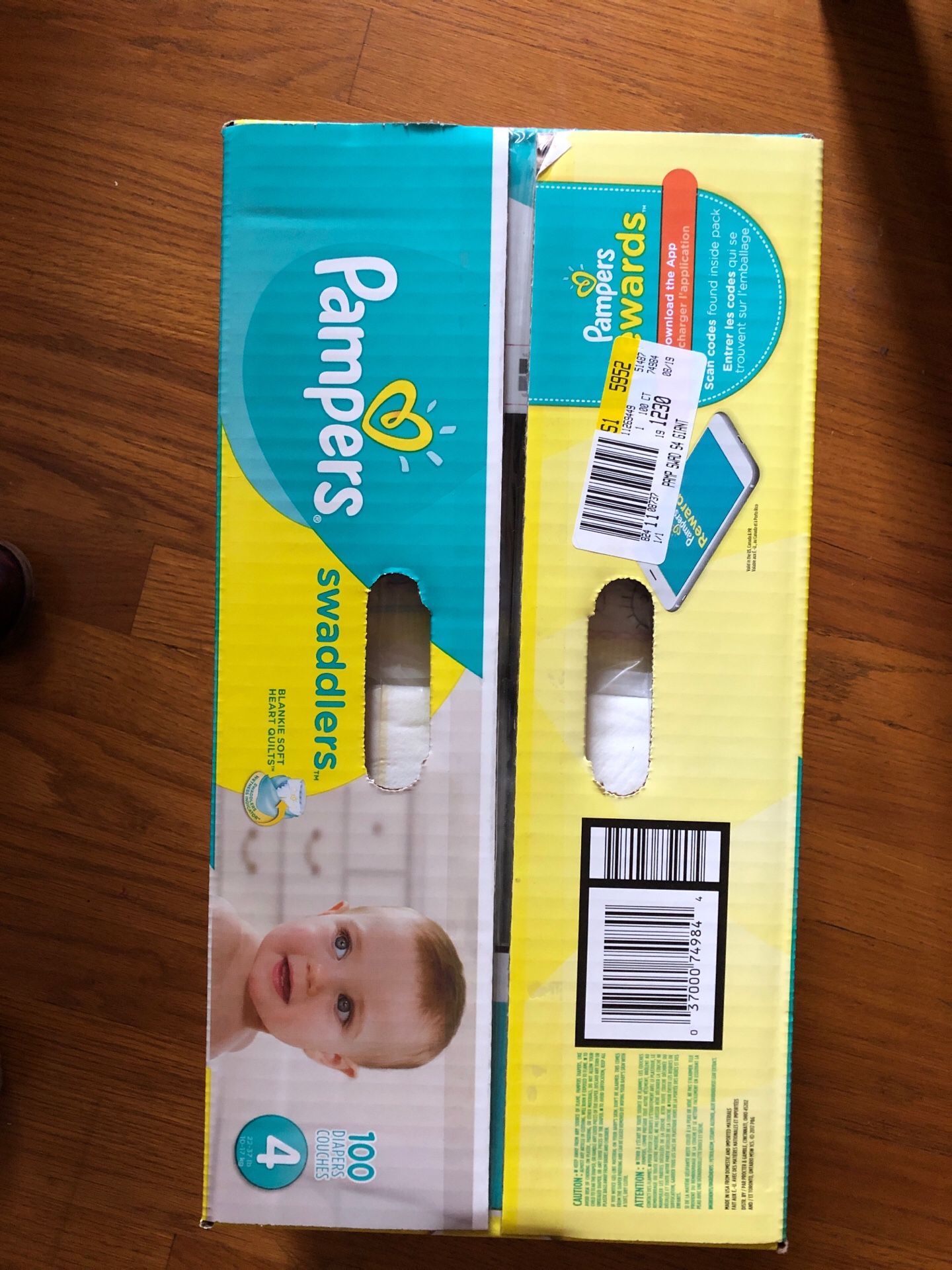 Pampers diapers size 4 - 100 count