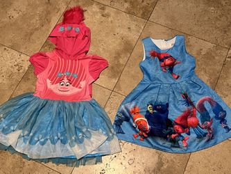 Girls Trolls Poppy Dresses Costume Halloween 5T