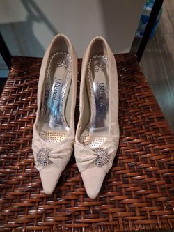 J. Renee Pointed-Toe Heels with Rhinestone Bow