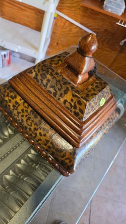 Leopard Print Decorative Box with Lid