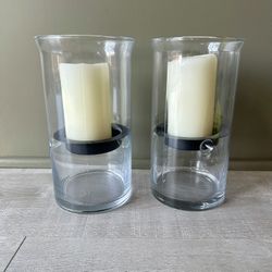 Set Of Glass Candle Holders