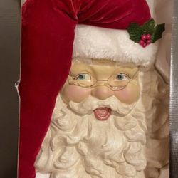 Vintage Santa Claus Ceramic Wall Hanging 