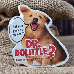 Dr. Dolittle Movie Promotional Pin, Vintage 2001, Dog Shaped Pinback Fox