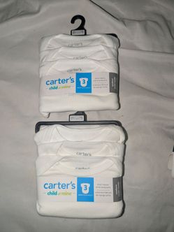 Carter's Newborn White Bodysuits 3-Pack x2