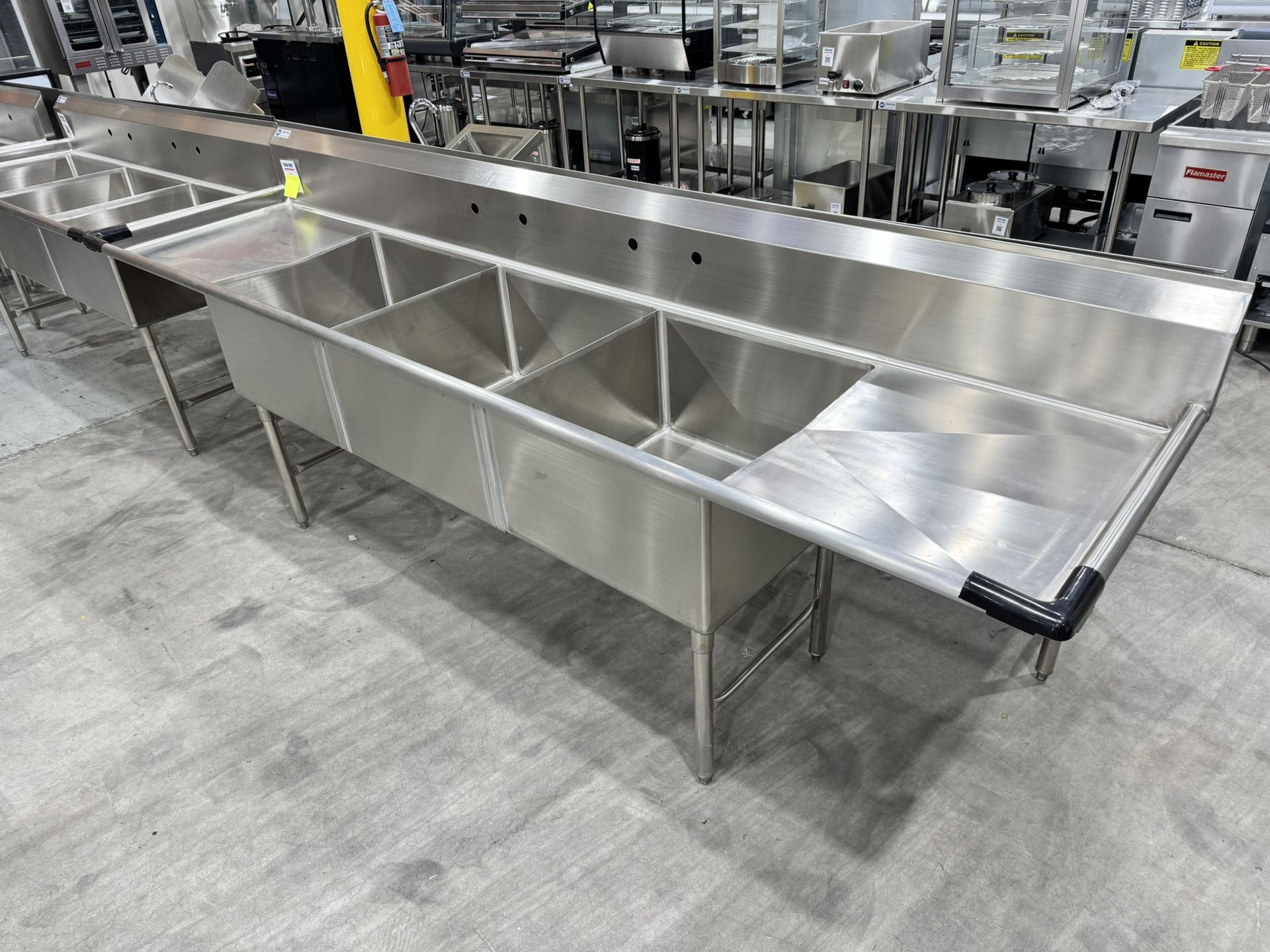 NSF πΏ ChefAsst 103" Stainless Steel Three Compartment Commercial Sink NEW