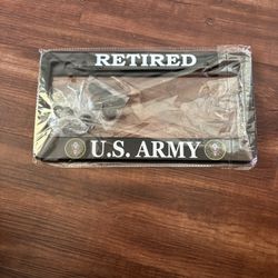 U.S. Army Retired Black License Plate Frame