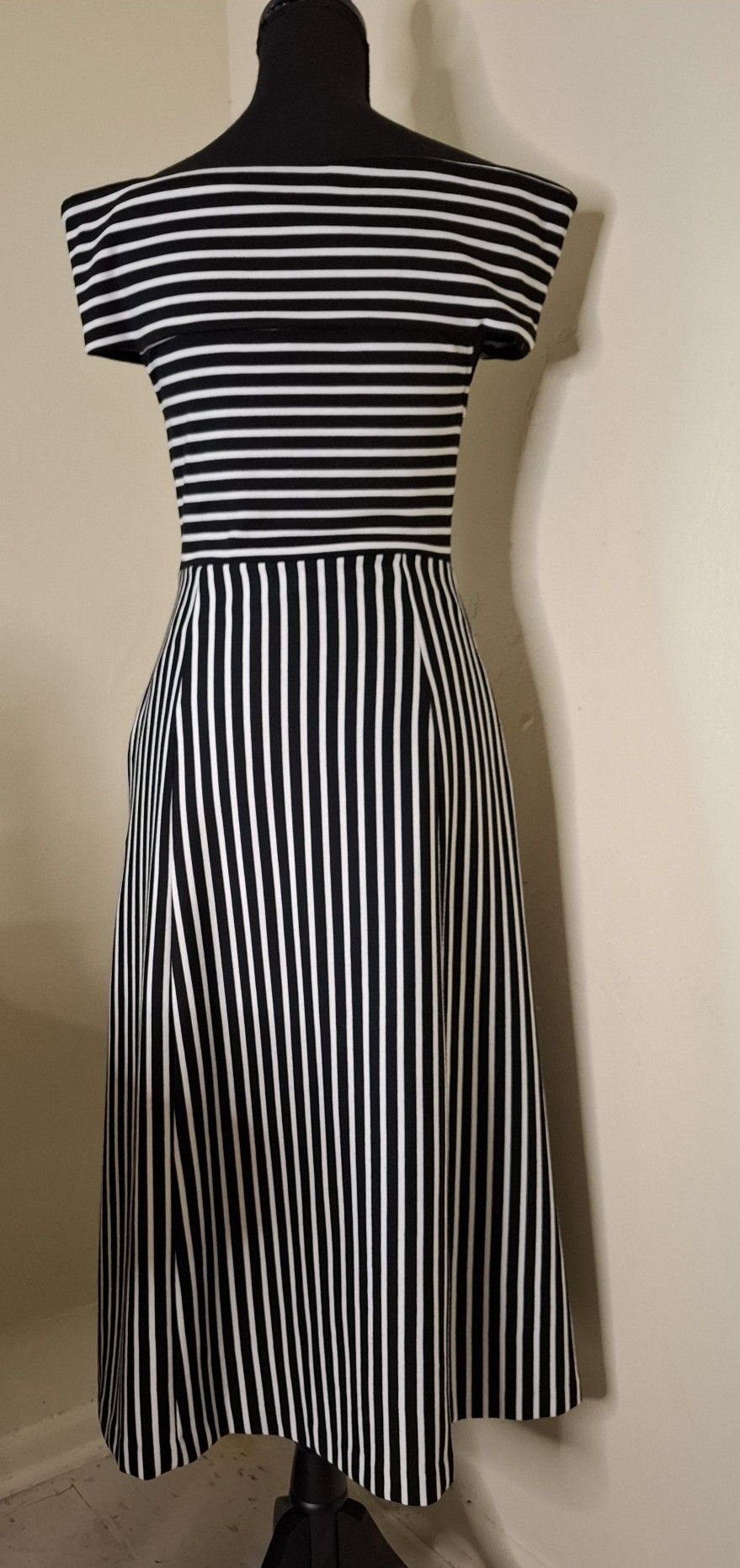 Banana Republic Stripe Ponte Off-the-Shoulder Dress Size 0