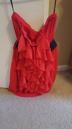 Strapless red dress