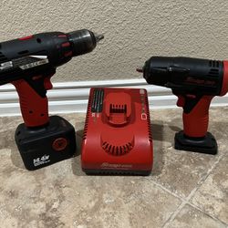 Snap-On 14.4v Cordless Drill & 3/8 Impact  