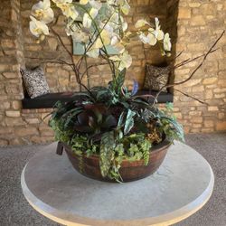 Large Faux Orchid & Succulent Floral Arrangement paid over $875 cash carry