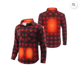 Heated plaid jacket with battery pack