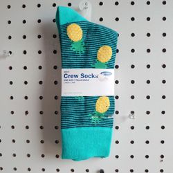 Old Navy Cotton Crew Socks Pineapple & Mountains 2 Pairs - One Size