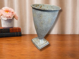 Distressed Gray Decorative Urn Vase