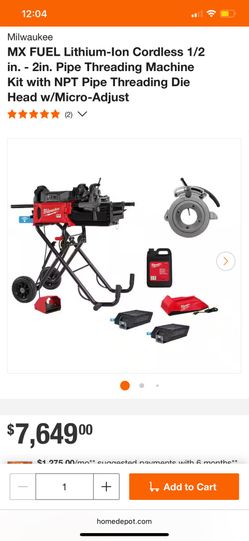 Milwaukee MX Fuel Pipe Threader
