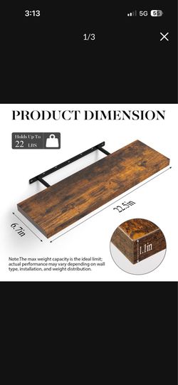 Rustic Brown Floating Shelf