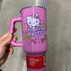 NWT Hello Kitty Tumbler with straw and handle