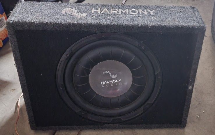harmony audio flat line subwoofer in box