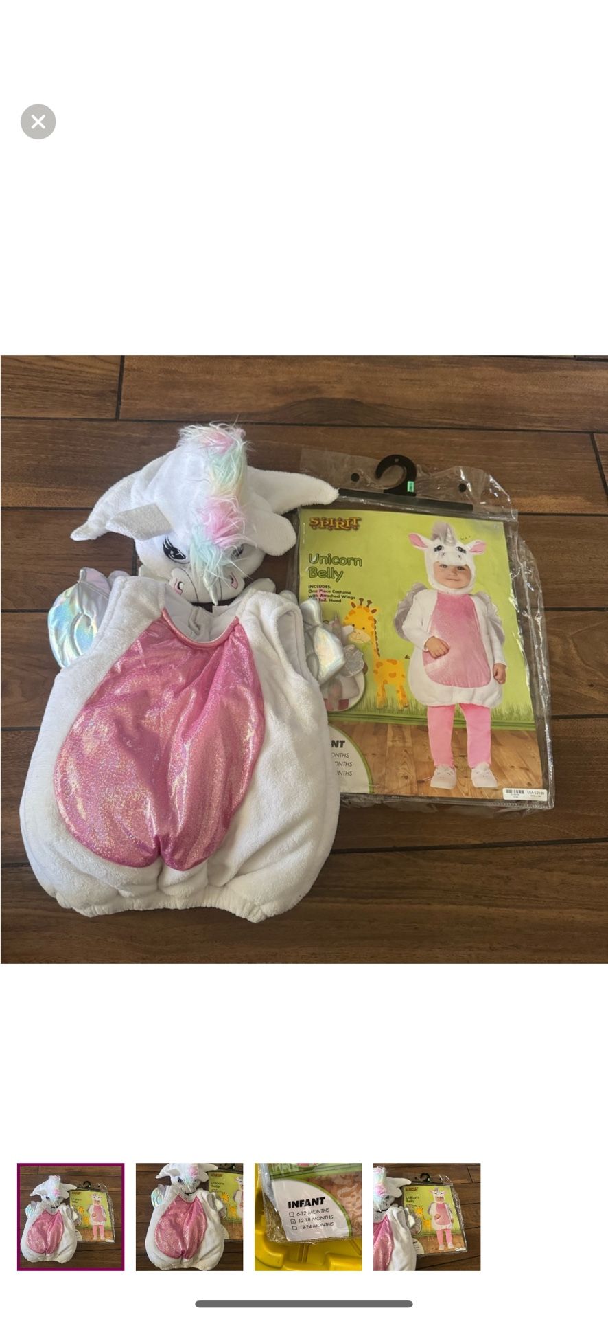 Unicorn Belly Kids Halloween Costume plush size 12-18M