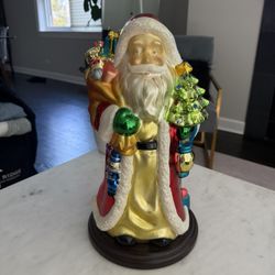 Thomas Pacconi Hand Blown Hand Painted 18” Santa Ornament