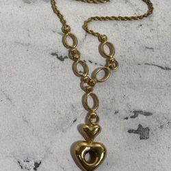 10k Gold Rope Heart Chain 