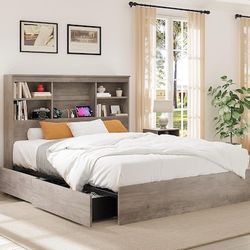BRAND NEW Garvee Full Size Bed Frame with High Storage