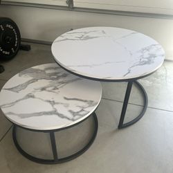 Faux Marble Nesting Tables