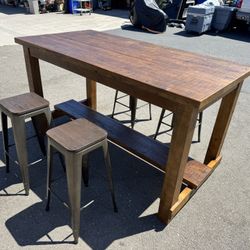 Beautiful HUGHES CECIL PUB TABLE With Metropolitan Stools