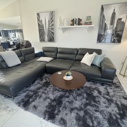 Leather Sectional Sofa Couch Sala 