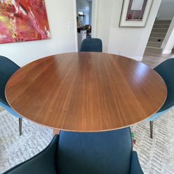 Round Walnut Dining Table